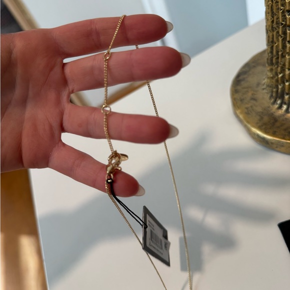 New With Tags! All Saints Gold Cross + Virgin Mary Medallion Adjustable Necklace - Picture 3 of 5